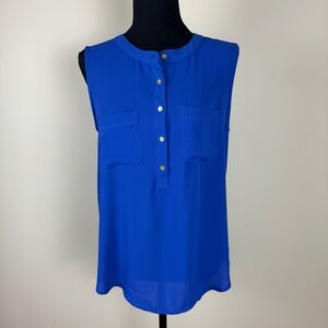 LOFT Blue Sleeveless Blouse